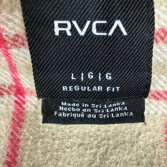 RVCA Men’s Flannel Shirt – Plaid Button-Up – Size Large – Regular Fit - Picture 5 of 8